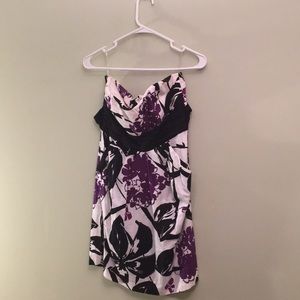 Floral strapless dress with POCKETS